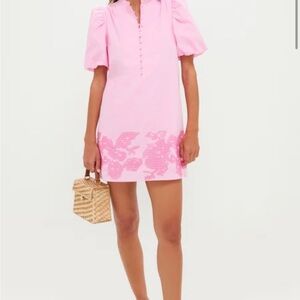 Hyacinth House Pink Embroidered Mini Mimi Dress